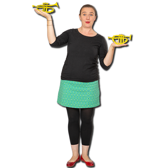 Ingrid mit Trompeten